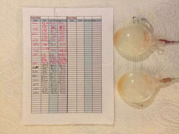 This is what the drains look like and the chart we kept to log everything. 