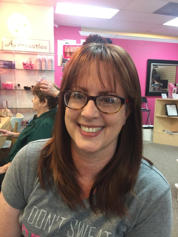 The wig at the store. Looked enough like my own hair to make me smile.